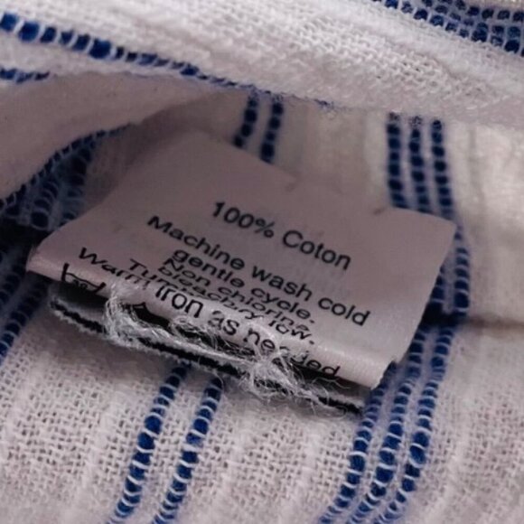 J.Crew Women's size Medium Striped Cotton Dress With Embroidered Front Long Slee - Picture 3 of 5